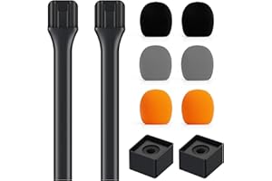 TONOR 2-Pack Microphone Handles for RODE and DJI Wireless Mic, Handheld Interview Mic Stand with Mic Flag Stations for Wirele