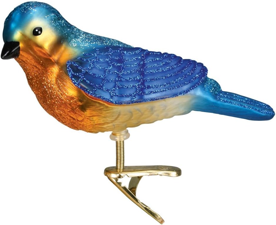 Ornaments - Old World Christmas Bird Watcher Collection Glass Blown Ornaments for Christmas Tree Bluebird, 18043