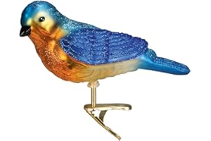 Old World Christmas Bird Watcher Collection Glass Blown Ornaments for Christmas Tree Bluebird, 18043