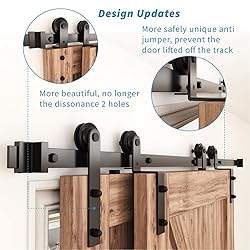 ZEKOO 12FT Single Track Bypass Sliding Barn Door