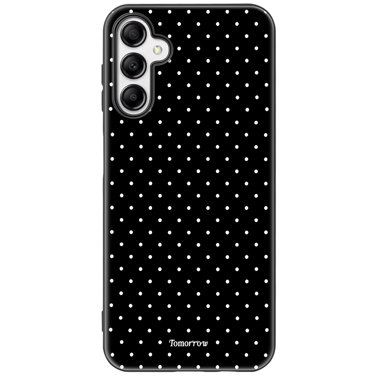 Mouzor Cute Polka Dot Phone Case for Samsung Galaxy A14 5G, Girly Galaxy A14 4G Cases, Aesthetic Design Matte Finish Soft Touch TPU Anti Fingerprint Shockproof Cover for Girls Women, Black