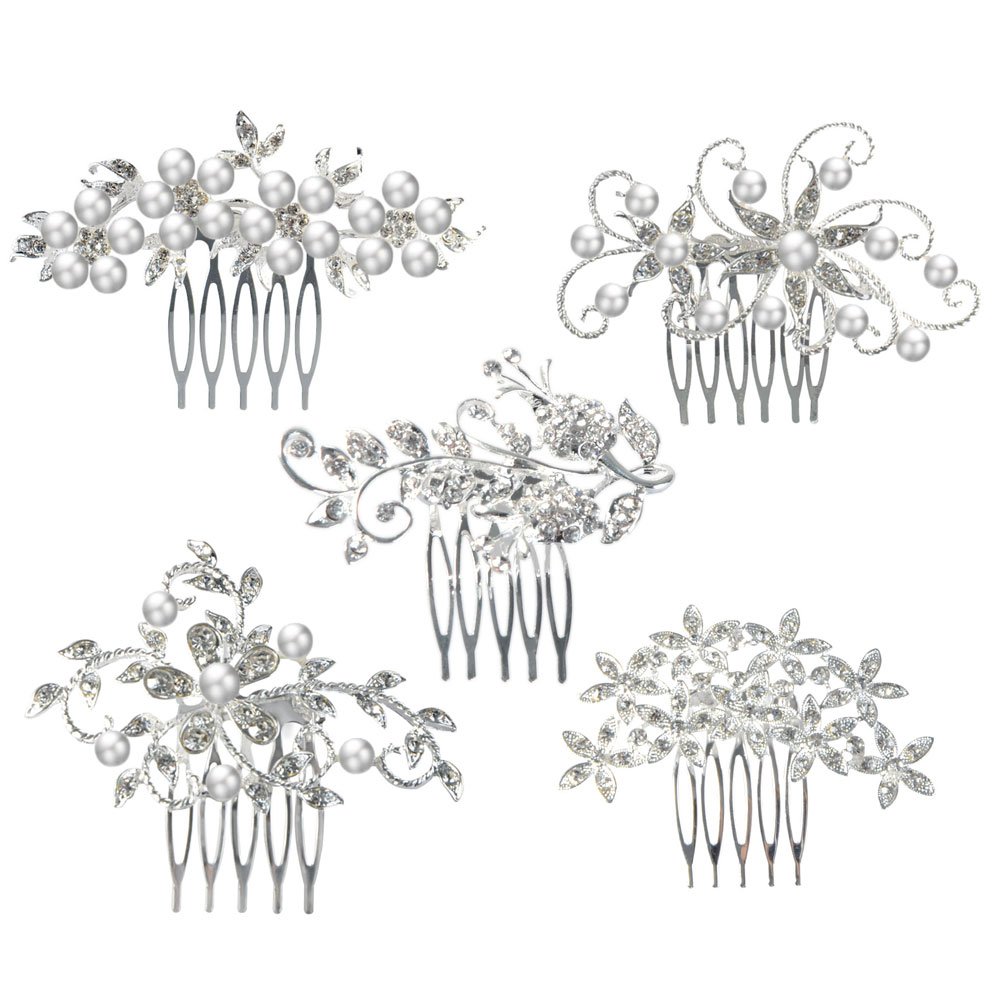 Gentlecarin Vintage Bling Crystal Hair Comb for Women Princess Luxury Style (Y0N7)