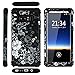 Galaxy Note 8 Case, Hocase Shockproof Heavy Duty Hybrid Silicone Rubber Bumper+Hard Shell Full Body Protective Phone Case w/Classic Flower Print for Samsung Galaxy Note 8 (2017) - Black