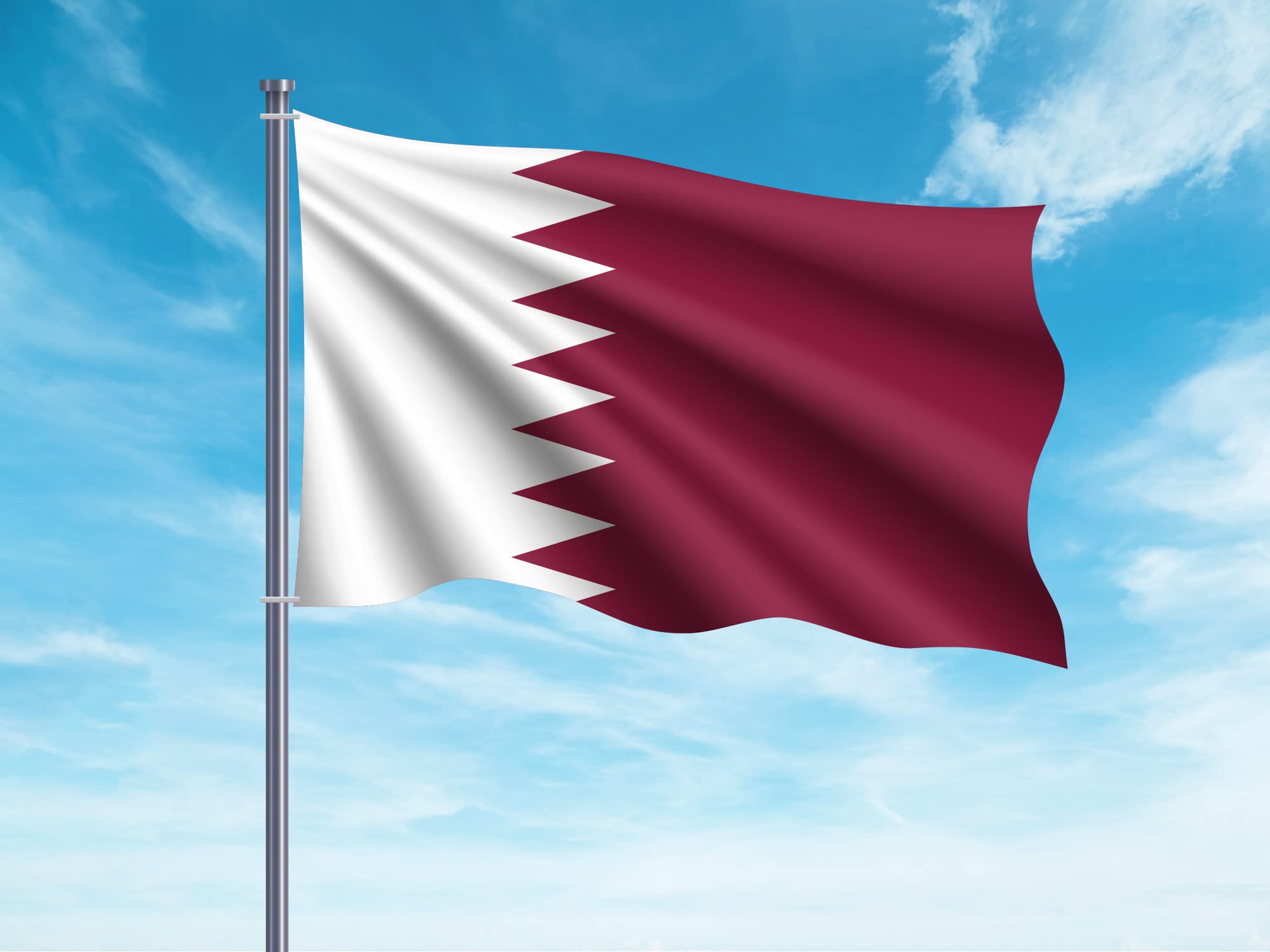 OEDIM Flag of Qatar | 150 x 85 cm | Reinforced and Stitched | Flag with 2 Metal Eyelets and Waterproof