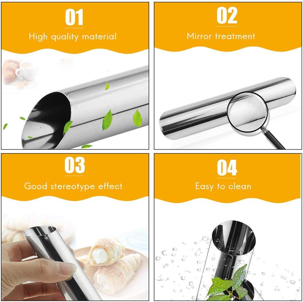 Cream Horn Molds BETOY 20PCS Cannoli Moulds Stainless Steel Cannoli Form Tubes Cream Roll Mold Screw Croissant Mold Cone Tubular Shaped Mold for Cannoli Tubes Croissant Baking Forms Mould - Image 5