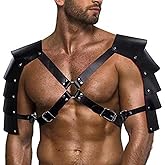 Men's Faux Leather Body Chest Harness Adjustable Shoulder Armors Buckles