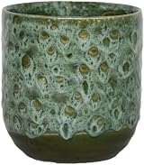Ivyline Emerald Reactive Glaze Planter 13 cm Ceramic Indoor Pot