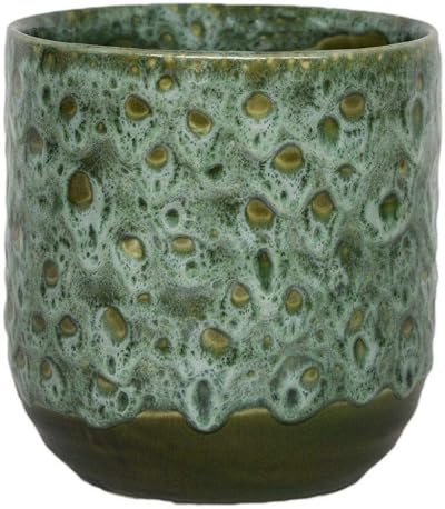 Ivyline Emerald Reactive Glaze Planter 13 cm Ceramic Indoor Pot