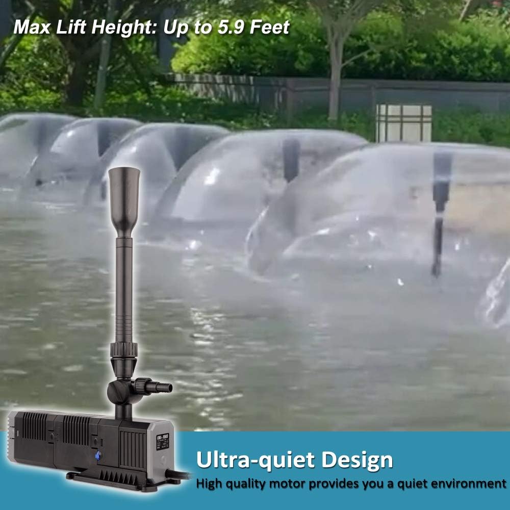YCTECH 25W 400 GPH Fountain Water Pump Submersible Outdoor & Indoor for Pond | Aquarium | Garden | Fish Tank | Hydroponics | Statuary: Garden & Outdoor