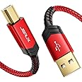 JSAUX Printer Cable, 10FT USB Printer Cable USB 2.0 Type A Male to B Male Scanner Cord USB B Cable High Speed for HP, Canon, Epson, Dell, Brother, Lexmark, Xerox, Samsung etc and Piano, DAC