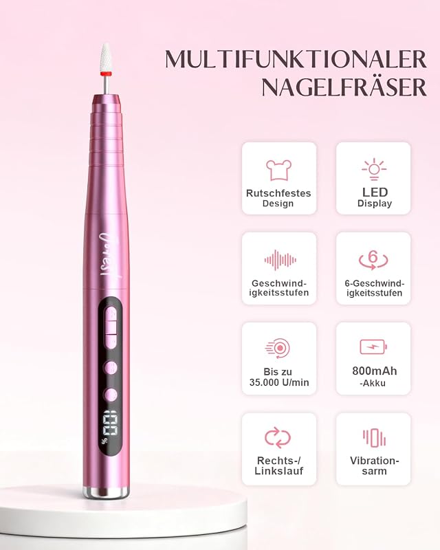 Nagelfräser Kabellose Elektrische Nagelfeile, 35000 U/Min, 6-Stufen — Foto 2 von 8