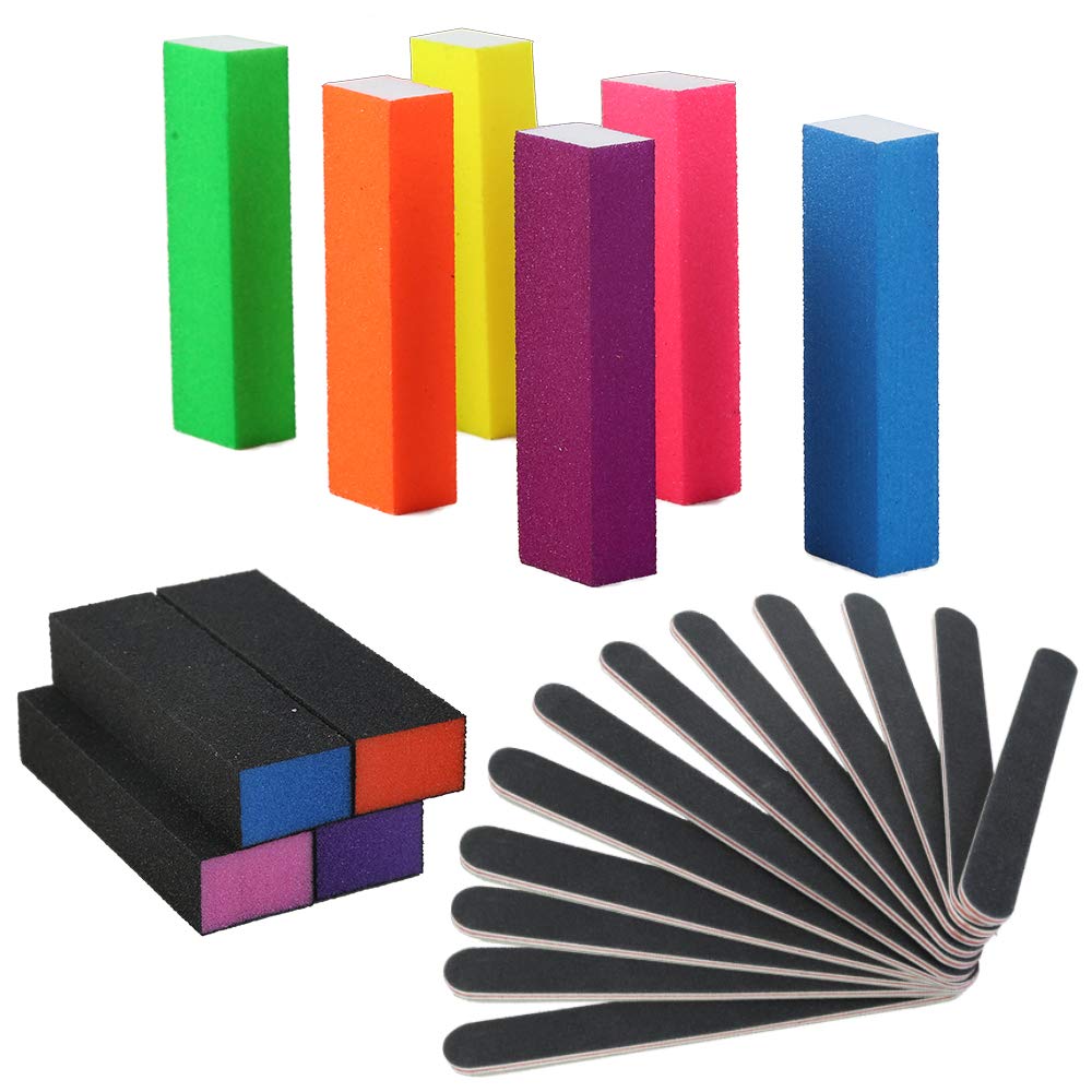 Mipruct 22PCS Nail files and buffers, Nail buffers blocks, Manicure tools with nail file and nail buffer block for acrylic nails, emery boards for nails : Beauty