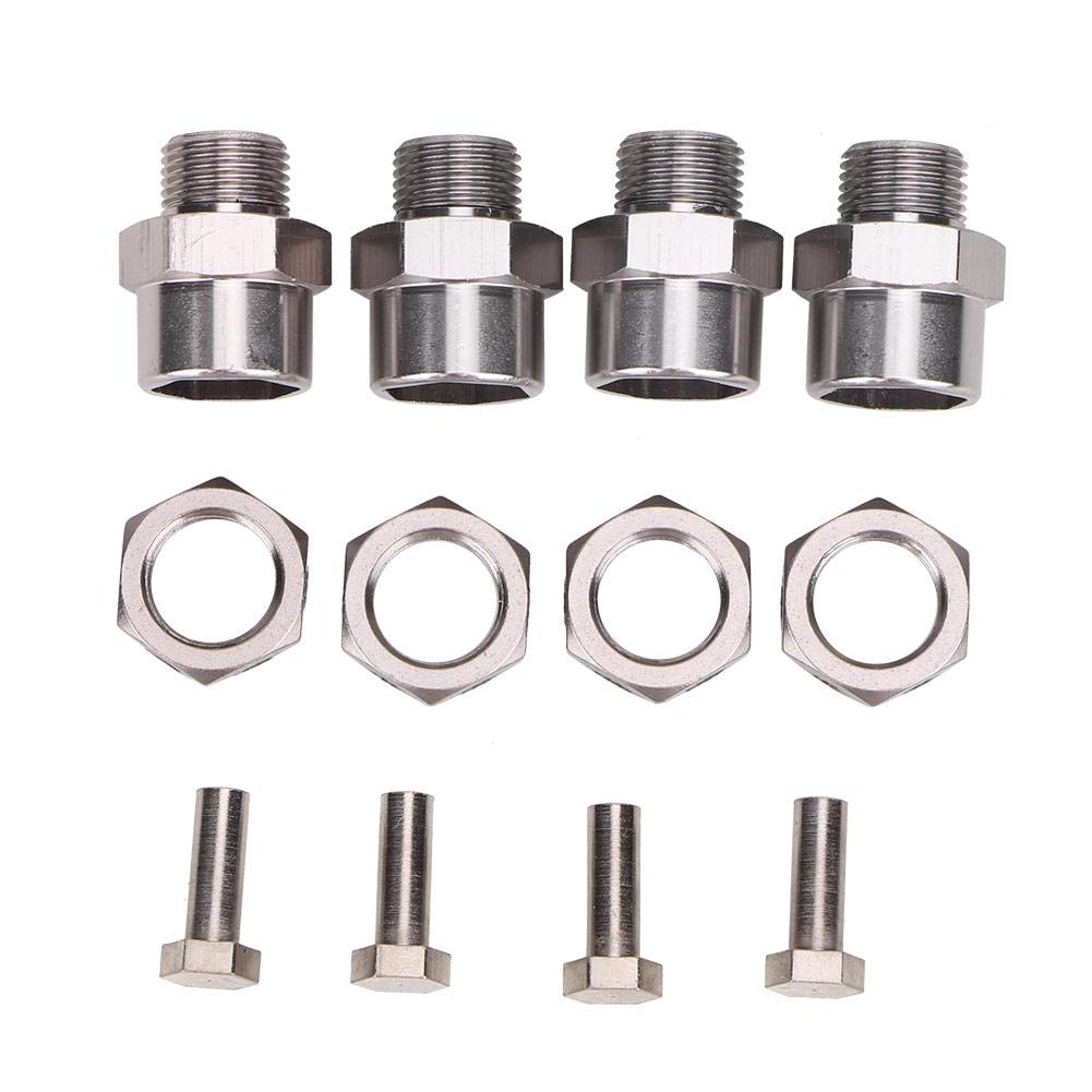 RC Wheels Hex, Metal Hex Adapter RC Parts Hex Screwdriver 12mm to 17mm Hex Drive Wheel Parts(Titanium Color)