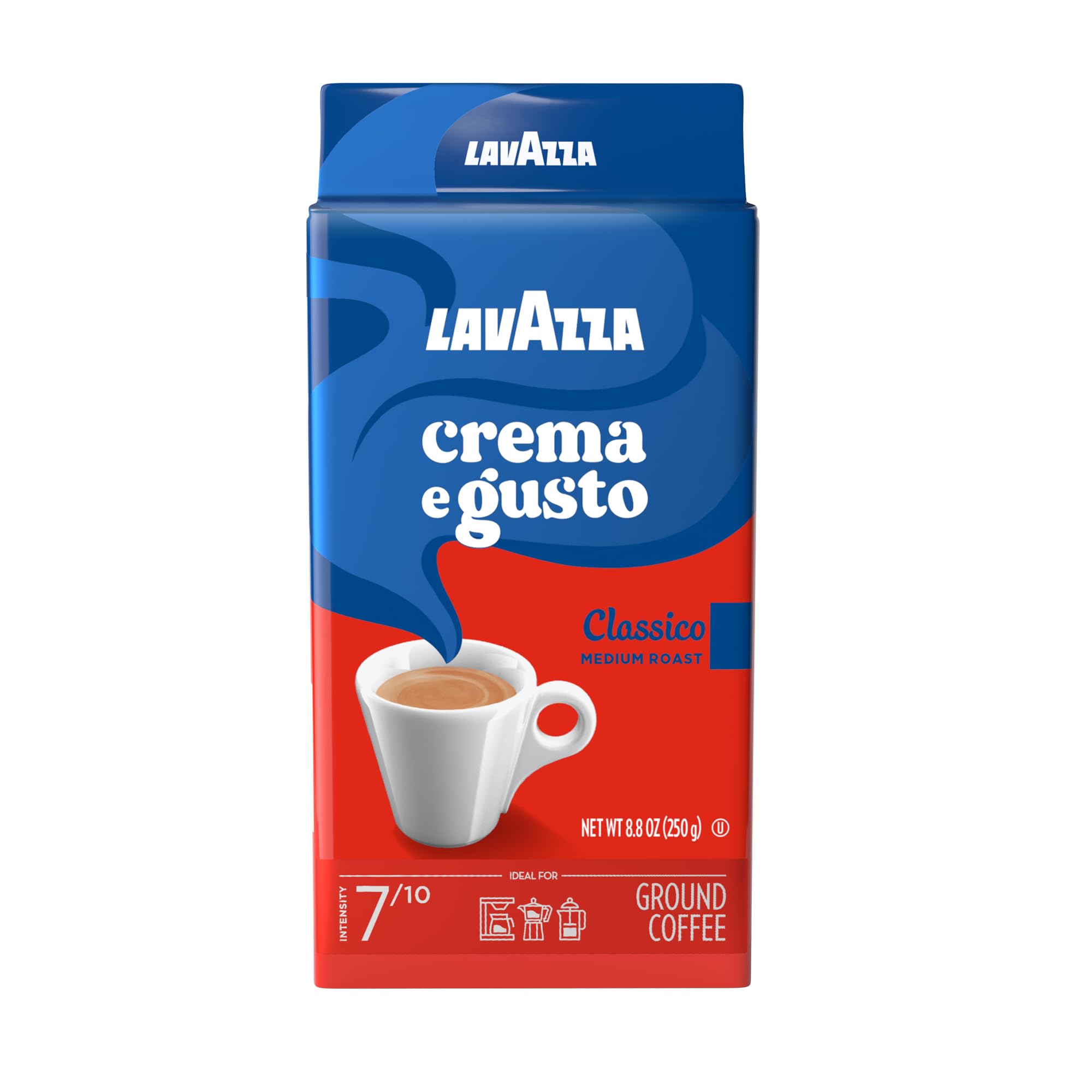 Lavazza Crema e Gusto Ground Coffee, Medium Roast (Pack of 4)