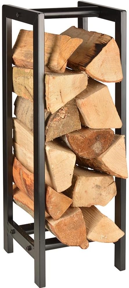 Esschert Design FF232 Wood Storage/Carrier - Powder Coated Steel, black, 60, Black/White
