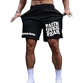 QJQ Men's Letter Graphic Drawstring Waist Shorts Summer Casual Workout Athletic Gym Track Shorts Streetwear