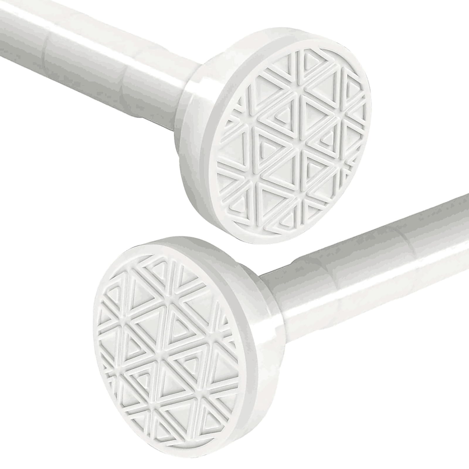 wintfarm Extendable Shower Curtain Poles 48-200 cm,No Drill Tension Rod Adjustable Shower Curtain Rail,Non-Slip,Never Rust,304 Stainless Steel,for Bathroom,Kitchen,Garderobe(White, 48-200 cm/18-78 in)