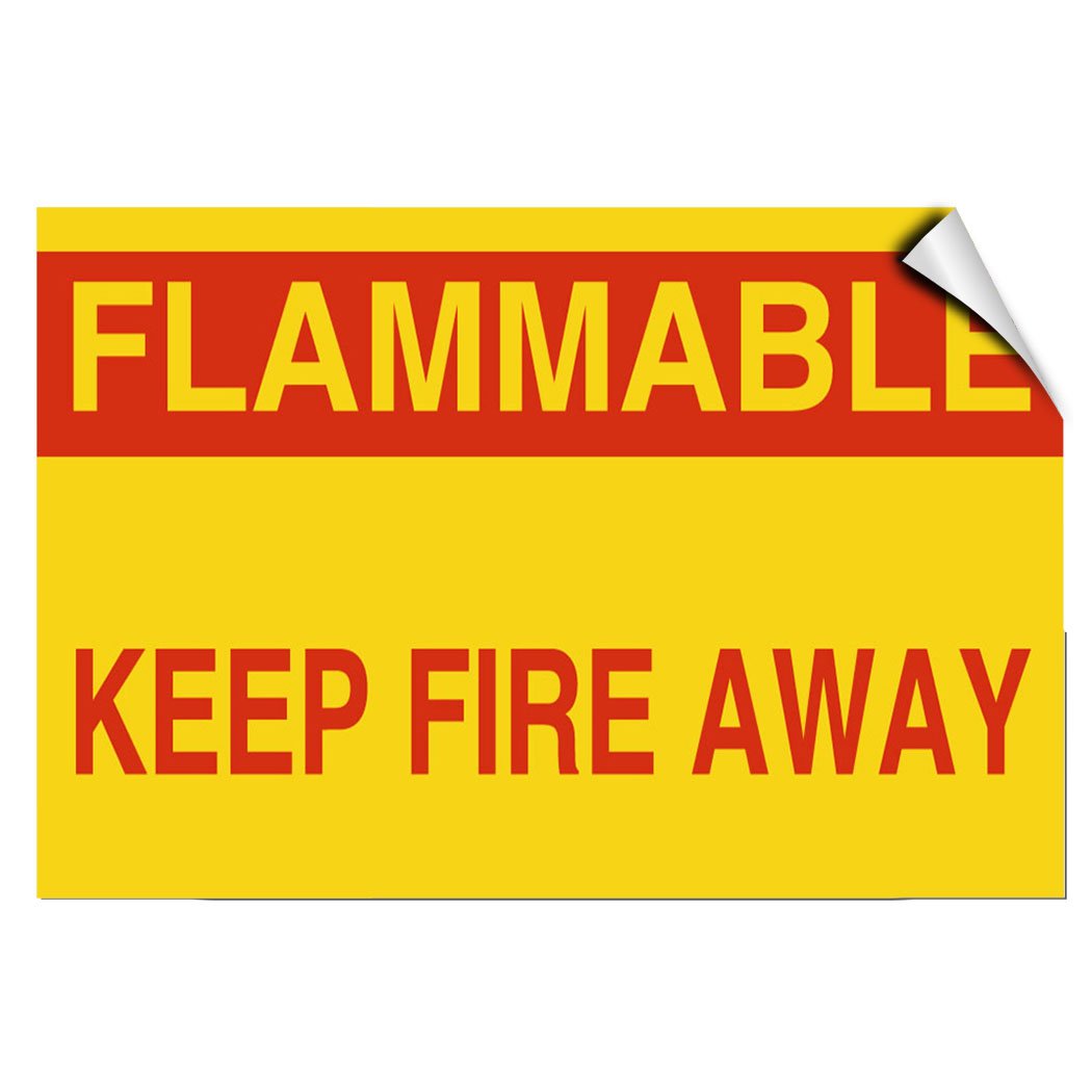 Photo 1 of Flammable Keep Fire Away Style B Hazard Flammable Label Decal Sticker 10 Inches X 14 Inches
