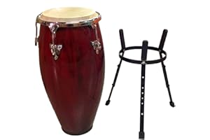 HUSHLY Conga Drum 11" + Stand - RED Wine -World Percussion New!