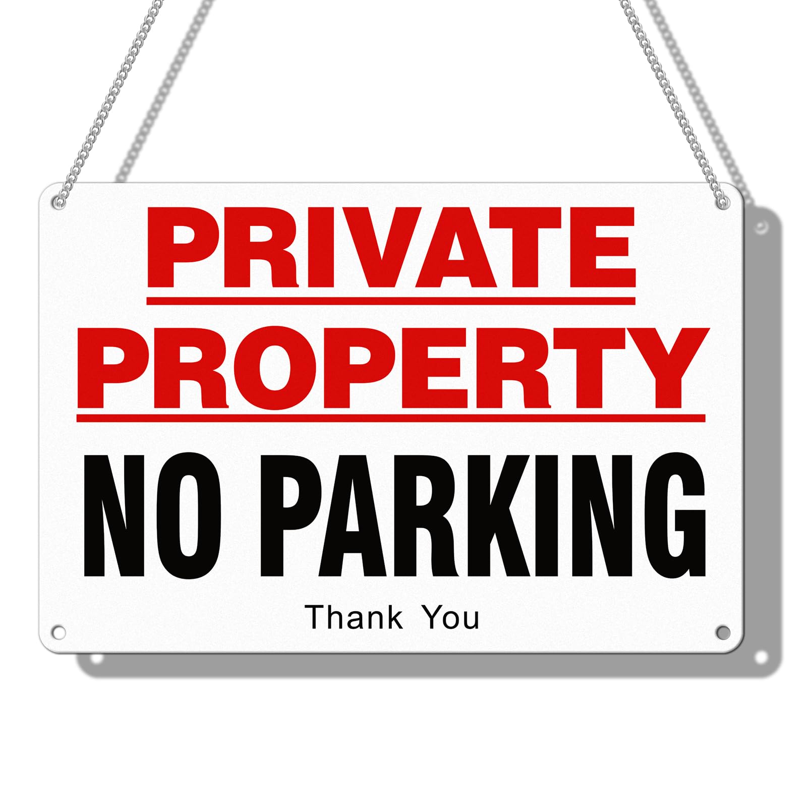 Goodvia Private Property No Parking Alu sign A4 Size, No Parking in Front of Gates Sign Reflective Waterproof UV Protective x1