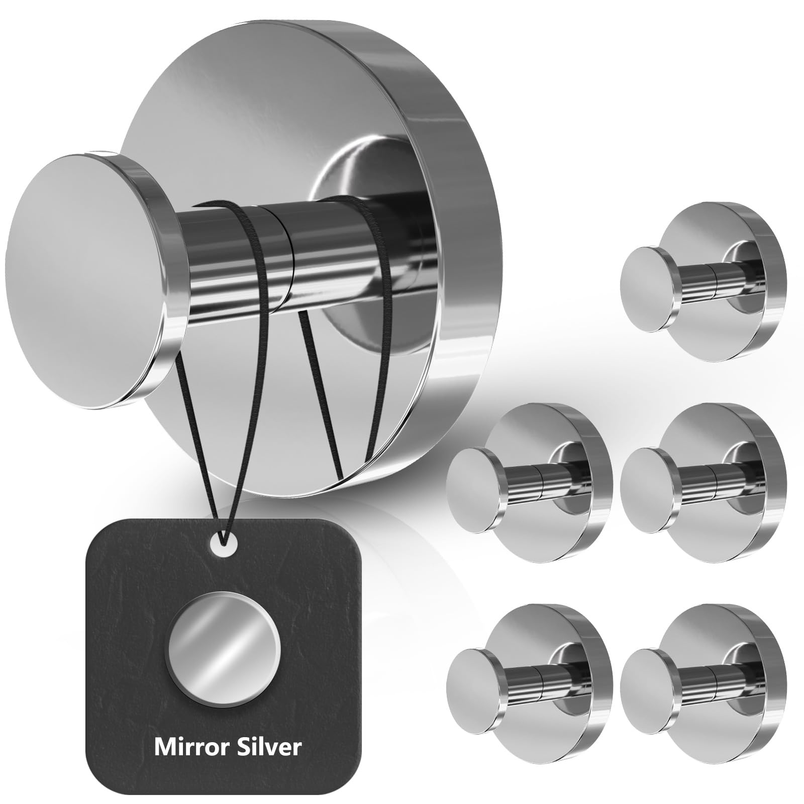 Shower Hooks for Inside Shower,Suction Cup Hooks for Glass Window,Removable Towel Hooks for Bathrooms,6 Packs(Mirror)