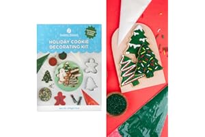 Sweets Indeed, Christmas Cookie Deocarting Kit, 3 Sprinkle mixes, 2 Food Color, Decorating Icing, 2 Cookie Cutters, Piping Bags, 9.71 ounces (Holiday Decorating Kit)