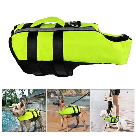 Robluee Gilet De Sauvetage Gonflable Pour Chien Pliant En Plein Air Airbag Sécurité Maillot De Bain Fluorescent Sl