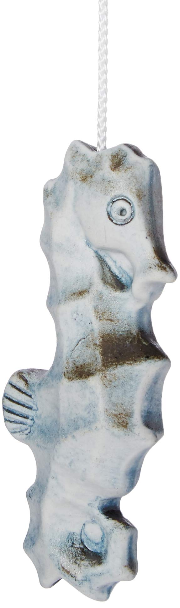 Ceramic Cord Pull Seahorse - Blue