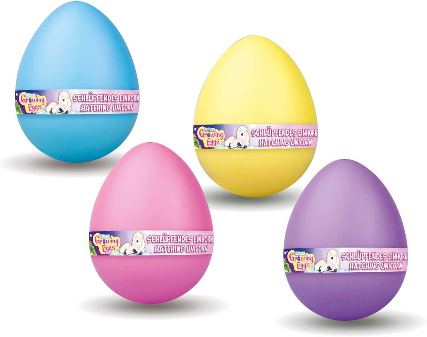 CRAZE 00281 – Growing Egg Unicorn, Set of 4, Assorted Colours