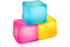 ZAXIDEEL Fidget Toys Stress Cube 3 Pack: High Density Gel Filled Sensory Toys, 2.1" Cube, Anxiety Relief Squishy Fidget Toys, Stress Balls for Adults Kids Children Teens, Fidgets for Classroom