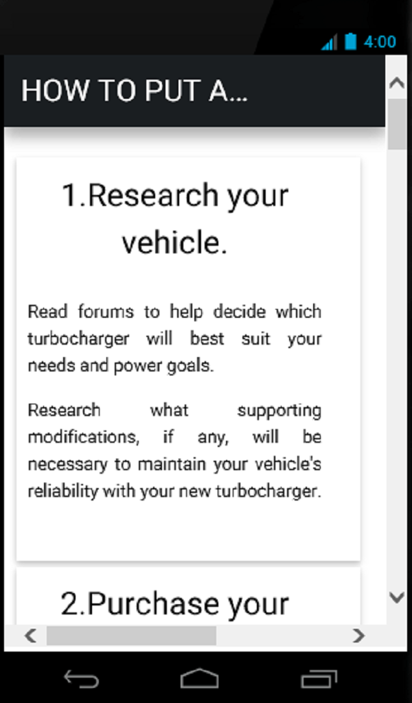 How to Put Turbo in a for Android