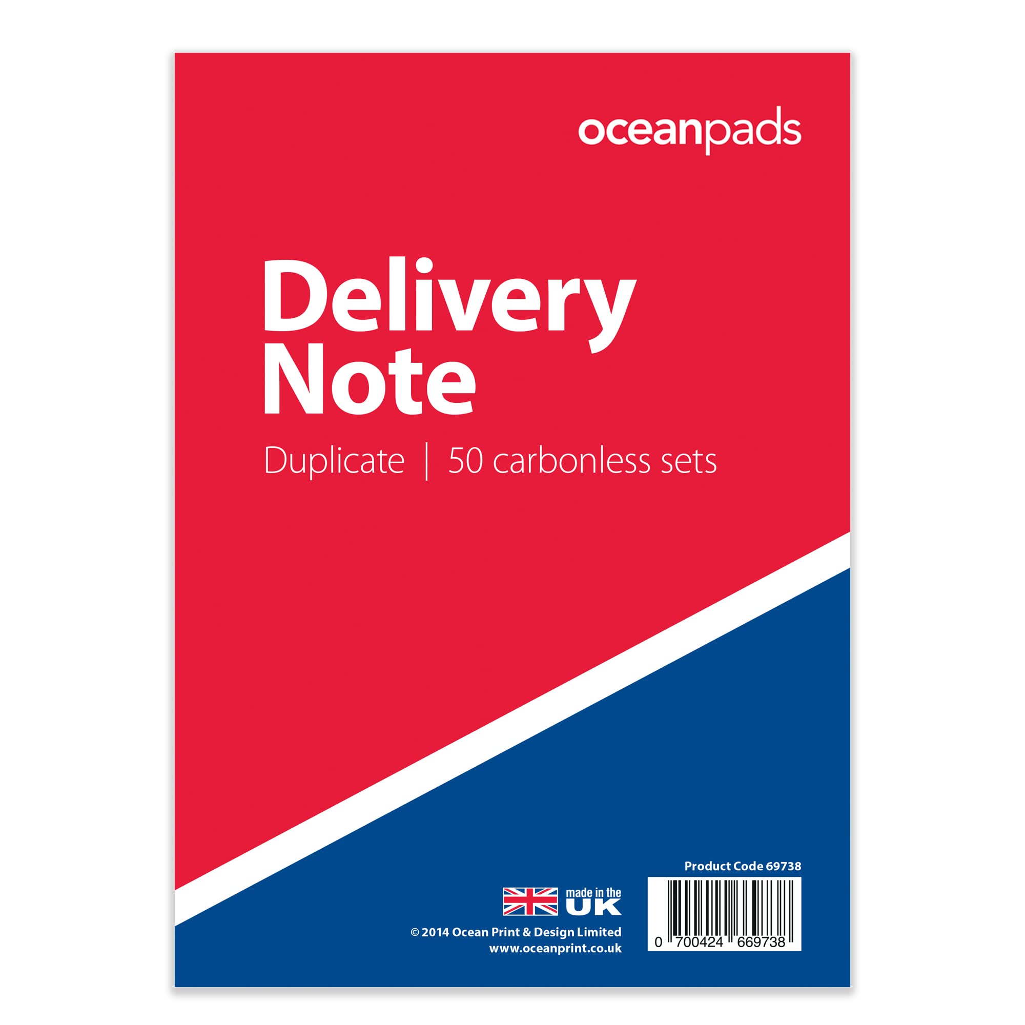 oceanpads Delivery Note Book Duplicate, A5 148 x 210mm, 2-Part Carbonless Paper (Product Ref. 69738)