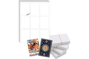 LYJXIAITY 243 Printable Label Stickers & 216 Blank Playing Cards - DIY Sports Cards, Board Game Research, 4 Decks of Cards - 