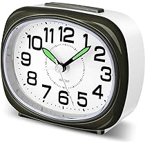 Neucox Silent Alarm Clocks Bedside Non Ticking Battery Powered