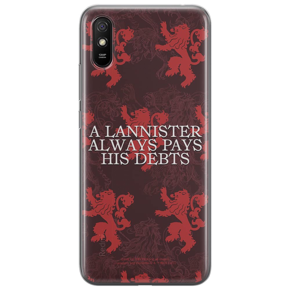 ERT GROUP mobile phone case for Xiaomi REDMI 9A original and officially Licensed Game of Thrones pattern 018 optimally adapted to the shape of the mobile phone, case made of TPU