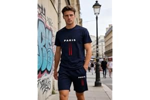 Men's 2 Piece Casual Tracksuit Short Sleeve T Shirt and Shorts Set Summer Athletic Running Workout Outfits