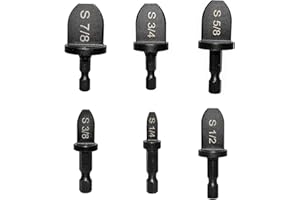 HOZZWHOO 6pcs HVAC Repairing Set Air Conditioner Copper Tube Expander Swaging Tool Manual Pipe Swage Expander Drill Bit Soft Copper Tubing Bit with 1/4'', 3/8'', 1/2'', 5/8'', 3/4'', 7/8' Bits