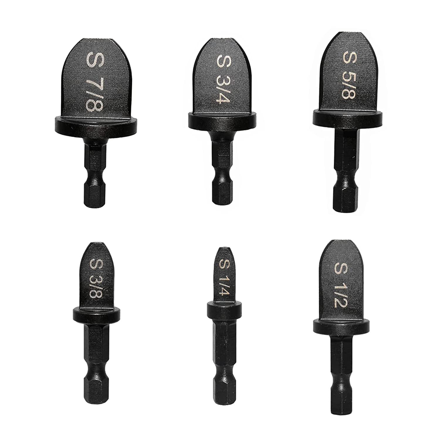 6pcs HVAC Repair Set Air Conditioner Copper Tube Expander Swaging Tool Manual Pipe Swage Expander Drill Bit Kit with 1/4", 3/8", 1/2", 5/8", 3/4", 7/8" Bits