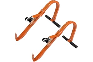2 Pack Heavy Duty Ladder Roof Hook with Wheel Rubber Grip T-Bar for Damage Prevention, Ladder Stabilize Fast and Easy Setup t