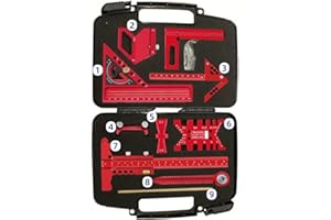 Aluminum Alloy Woodworking Measuring and Marking Tool Kit with Square Angle Ruler, Dovetail Ruler, Center Scribe and Layout G
