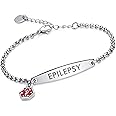 LinnaLove-Pre-engraved Simple Rolo chain Medical alert id bracelet for Women