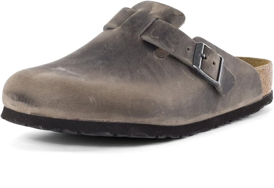 Birkenstock Clogs ''Boston'' from Leather in Iron 43.0 EU