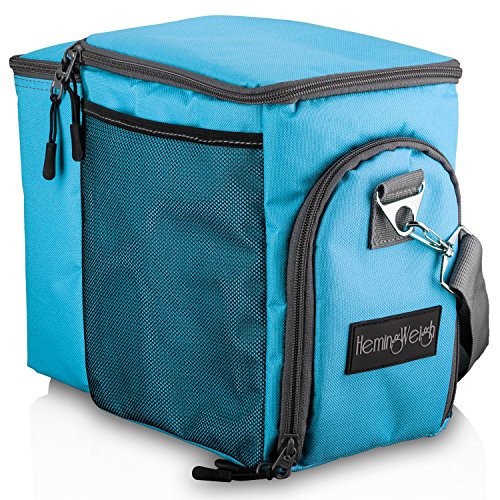 HemingWeigh Reusable Insulated Lunch Box - Durable Lunch Bag Cooler w/Spacious Storage Compartments - Includes 3 Food Storage Containers & Ice Pack (Tropical Turquoise)