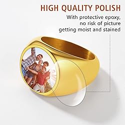 FindChic Customized Signet Photo Rings Round Chunky