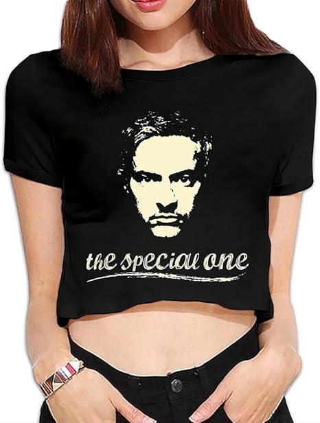 Amazon.com: Women's Jose Mourinho The Special One Crop Top T Shirt Black: Clothing