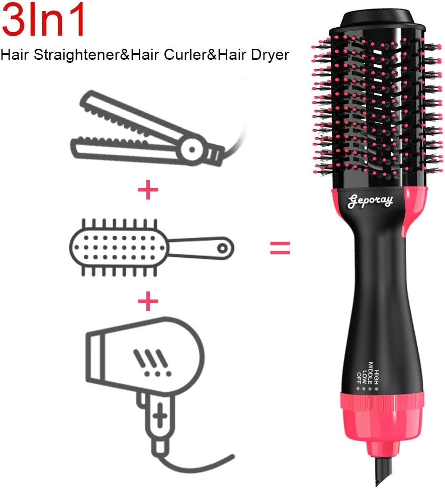 Hair Dryer Brush, One Styling Step Hair Dryer and Volumizer 3 in 1 Hot Air Brush for Women, Fast Drying, Straightening, Curling: Health & Personal Care