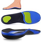 Plantar Fasciitis Insoles for Men's Work Boots: High Arch Support - Orthotic Insoles for Standing All Day Comfort - 1 Pair - M