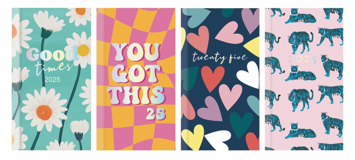 2025 Slim Week To View Diary Fashion - Assorted Colours - Ideal for Business, Office, Home, Traveling by Karrma Ltd- 1 SUPPLY