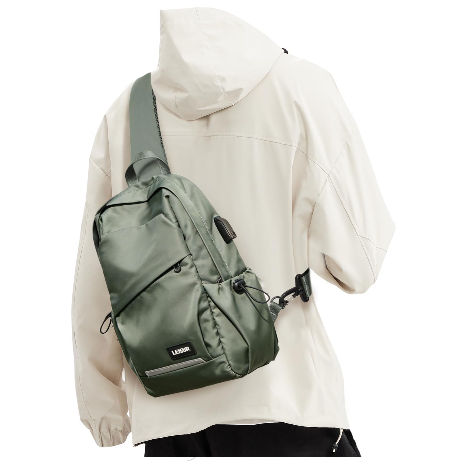 SEAFEW Sling Tactical Backpacks, A0-green, Sling Backpacks