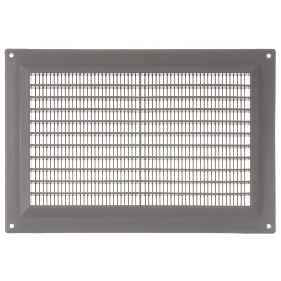 LIRAST 250x170mm / 10x7 inch Grey Plastic Ventilation Grille - Air Vent Cover
